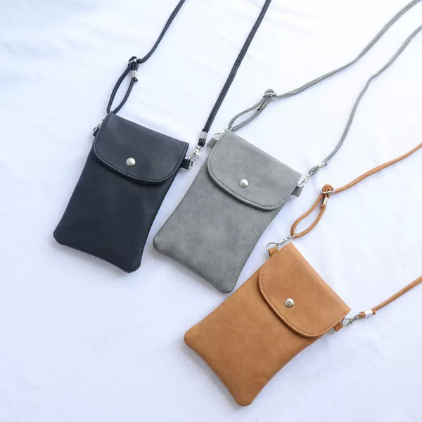Solid Color Crossbody Small Bag Women's 2023 All-match New Mobile Phone Bag Simple Mini Bag Casual Coin Purse Bag Vertical