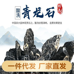 Pickling Green Dragon Stone Natural Ornaments Raw Stone Stone Micro Landscape Fish Tank Landscape Fake Stone Green Dragon Stone