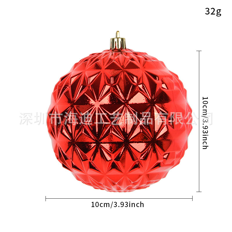 Galvanizado 10CM forma de bola de plástico colgante bola de guirlandas de caña colgante bola de color de Navidad simple viento árbol de Navidad multicolor