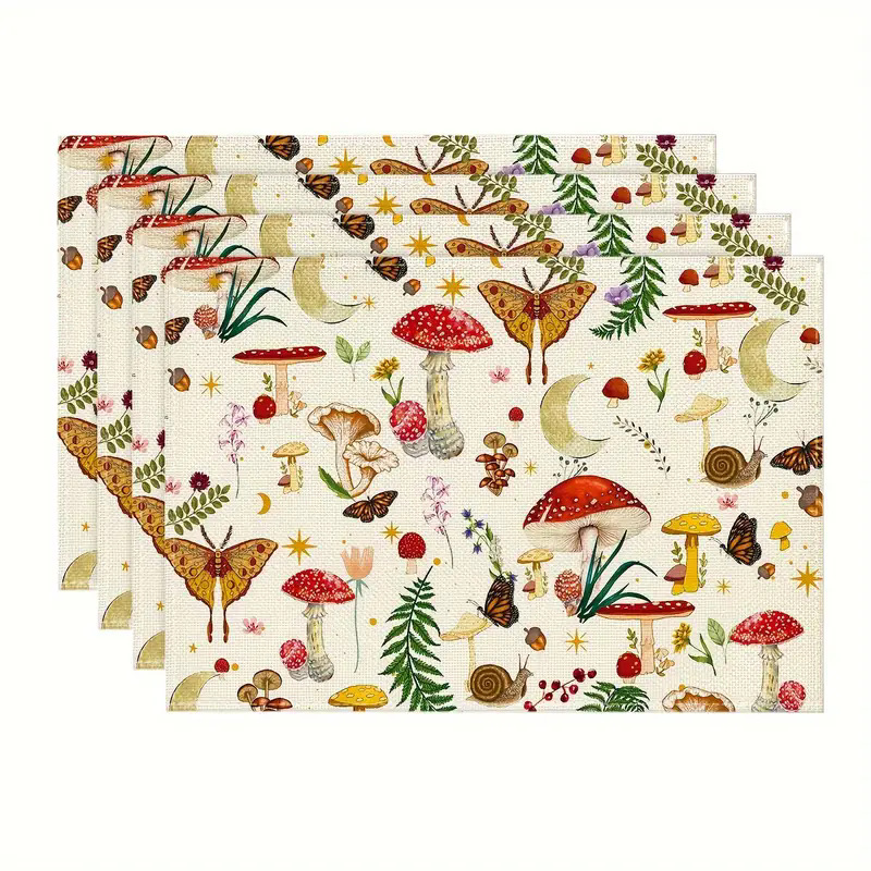 Transfronterizos lino almohadilla de mesa Aliexpress TEMU Amazon almohadilla de mesa cuadrada búfalo rojo almohadilla de Navidad Día de la Independencia