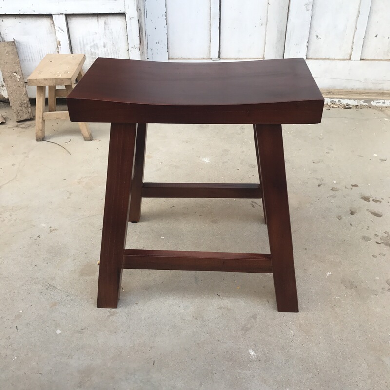 换鞋凳简约凹面凳子马鞍实家用元宝矮凳餐饮木板凳吧老榆木木凳凳|undefined