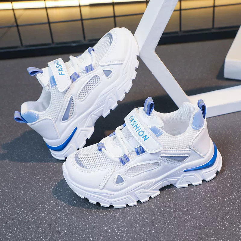 Детская спортивная обувь лето-осень 2025, новые детские дышащие кроссовки из сетки для мальчиков, мягкая подошва, кроссовки для бега