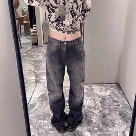 天花板版本高品质现货AC家2025新款泼墨牛仔裤OS宽松版型男女同款