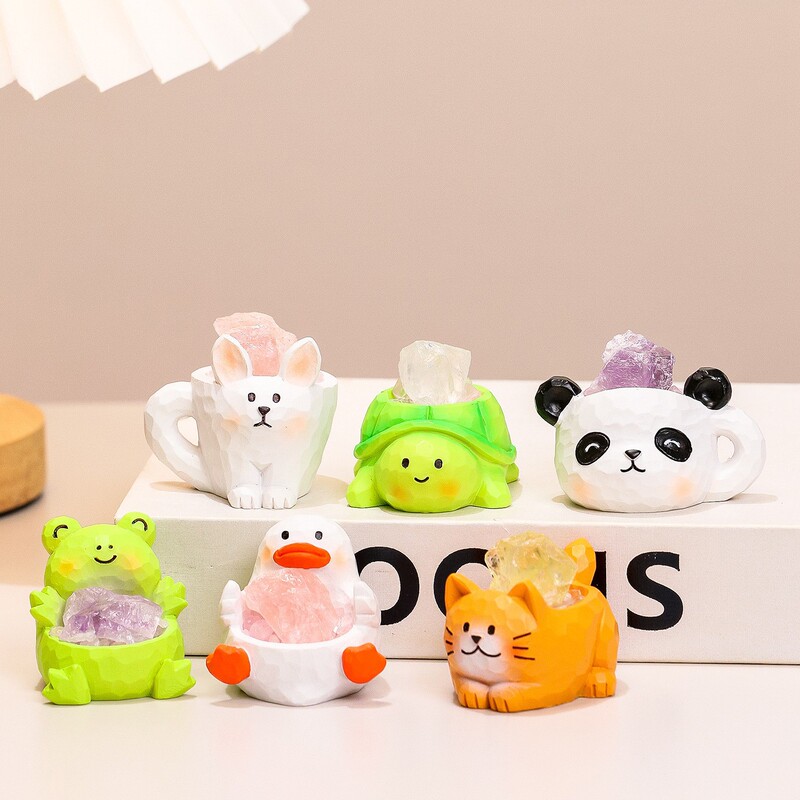 かわいい猫クリスタルブラインドボックス装飾品クリエイティブトレンディなデスクトップ装飾樹脂工芸品新しいギフトかわいい新しい|undefined