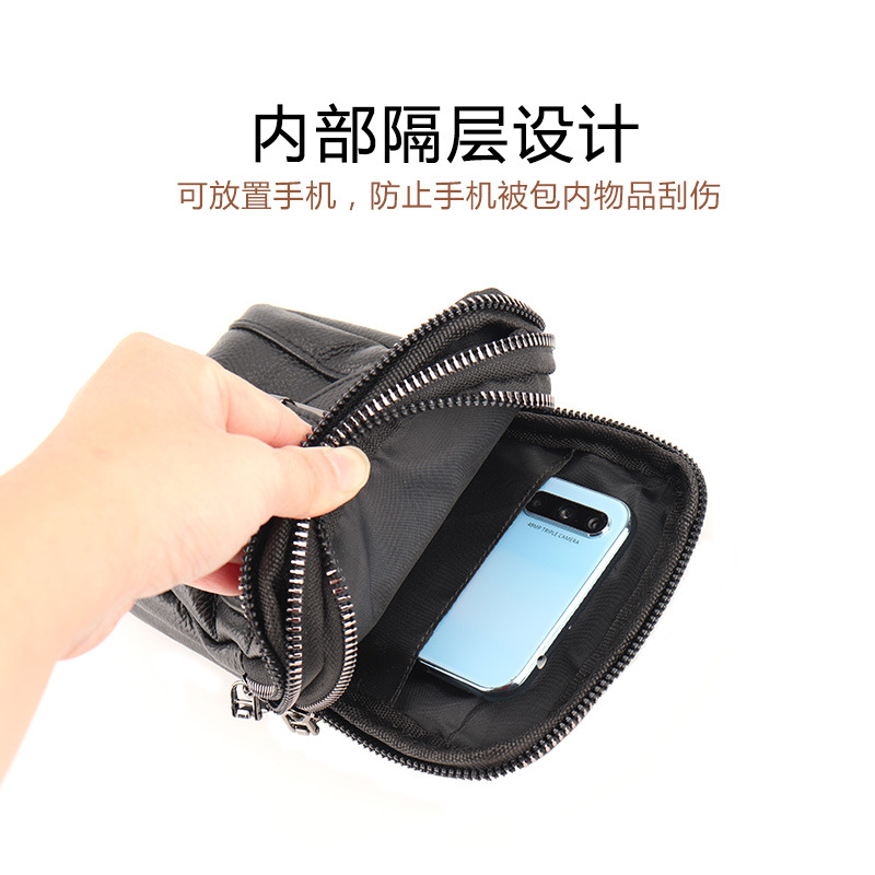 Bolso del teléfono móvil del zurriago Bolso de la cintura del cinturón vertical de los hombres bolso del teléfono móvil del cuero genuino