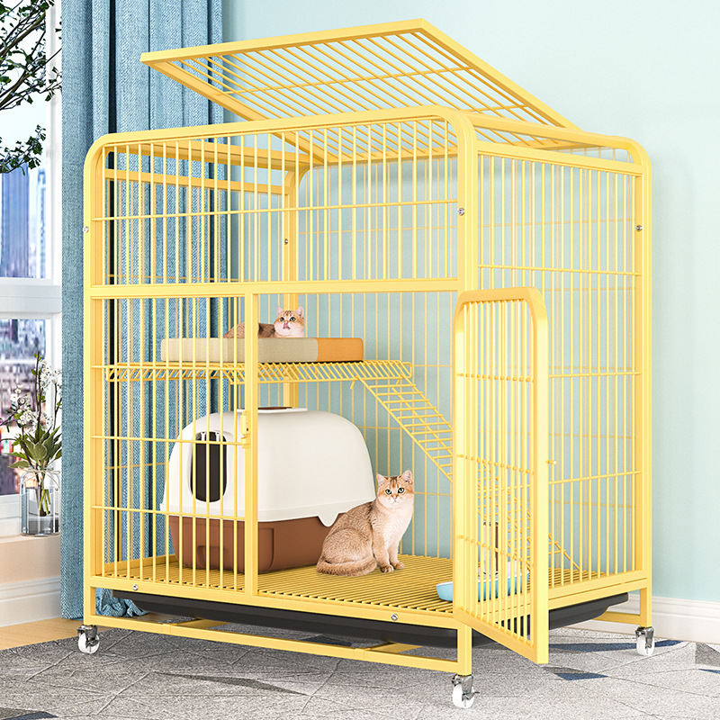 Gato jaula gato Villa jaula de gran tamaño con inodoro integrado mascota gato Nido Villa Casa del gato de la casa Casa del gato