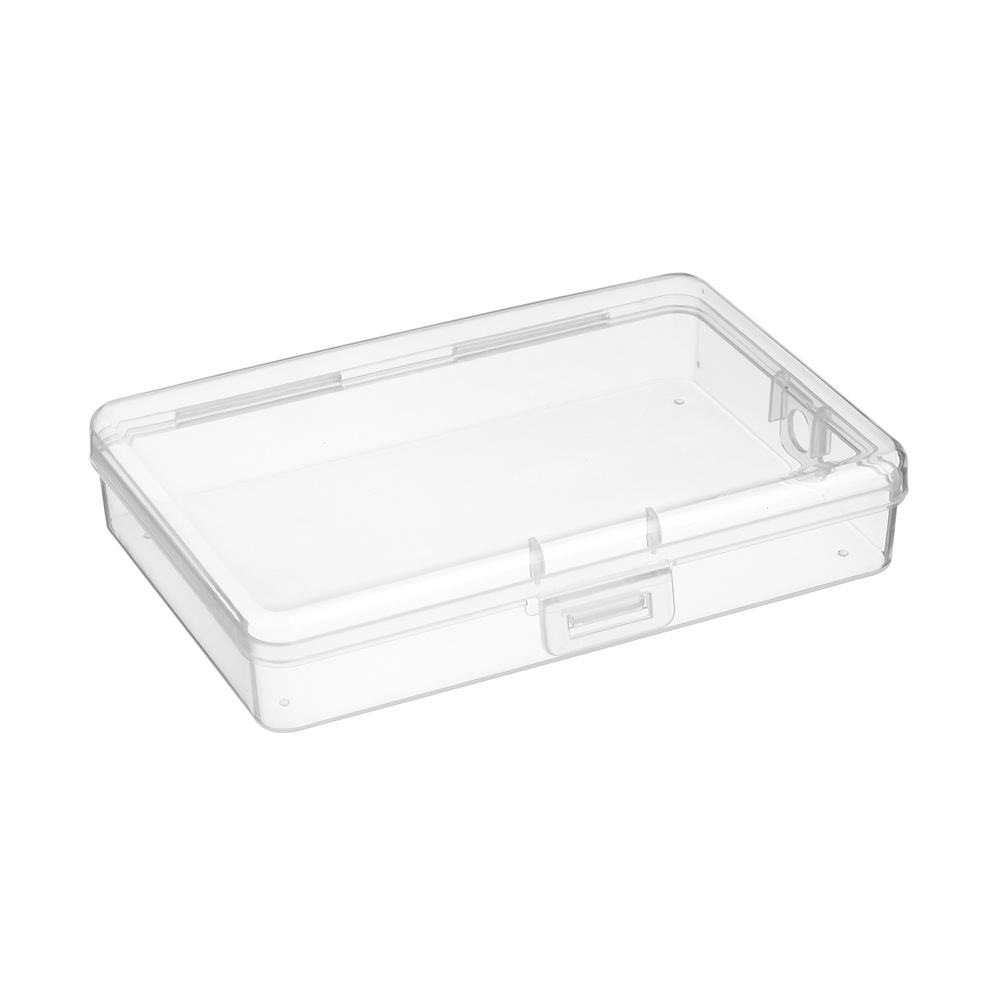 Caja de almacenamiento transparente rectangular con tapa PP caja de plástico transparente caja de embalaje al por mayor menos de 150mm de largo
