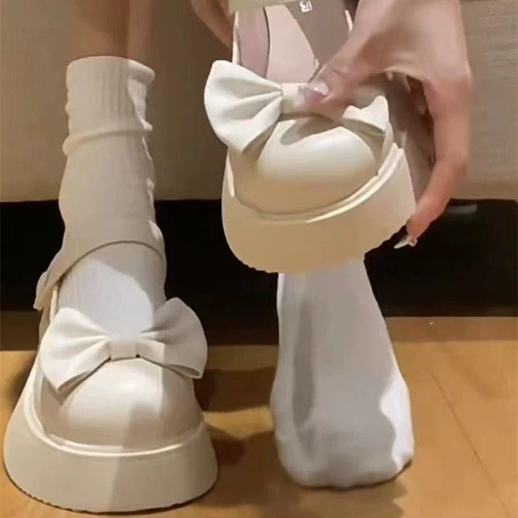 Толстоногий школьный стиль Мэри Джейн женская маленькая кожаная обувь 2025 новая юбка дизайн большая голова бант мягкая девушка одиночная обувь