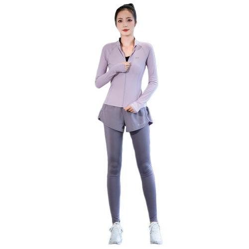 Women's Long Sleeve Professional Hiking Sports Suit Set for Autumn and Winter, Outdoor Leisure Running and Yoga Fitness Clothing