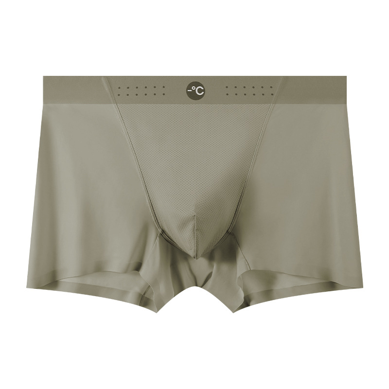 Ropa interior de seda de hielo para hombre cuatro esquinas verano fino, transpirable, de secado rápido, gran tamaño 2025 nuevo suelo para hombre, cabeza de calzoncillos bóxer de seda de hielo