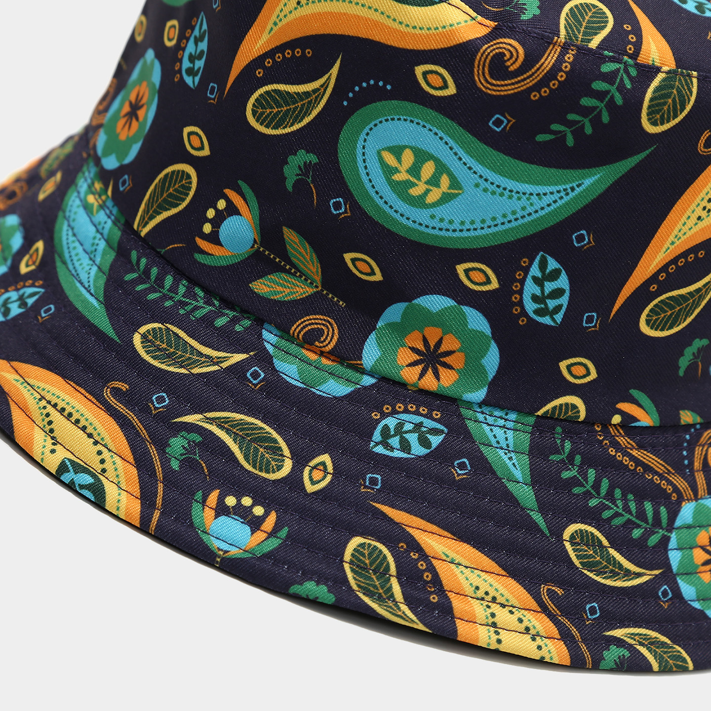 Sombrero de pescador con patrón de flor de anacardo Moda europea y americana retro impresión digital sombrero de doble cara con lavabo sombrero de protección solar de primavera y verano image 5