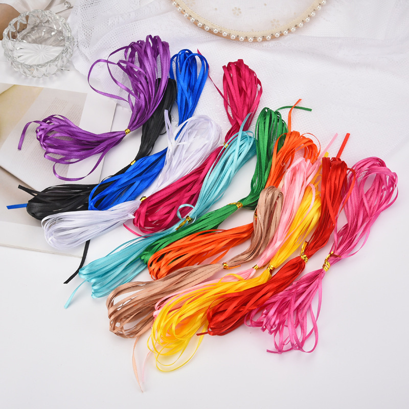 3mm Polyester Ribbon 10m Long Holiday Party Decoration Ribbon Balloon Hanging Tape Christmas Ribbon Bookmark Belt