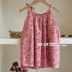 韓版童裝女童碎花吊帶背心裙夏季洋氣吊帶可調節中小童連衣裙0075