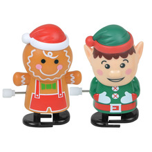 跨境儿童外贸上链小玩具塑料发条走路精灵饼干人摆件圣诞树挂件