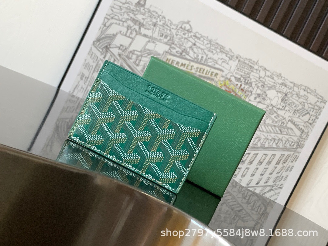 Goyard Saint Sulpice Card Holder Goyardine Green