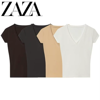ZAZA 自制欧美风 批发女装 时尚百搭修身简约多色 V 领T恤4174315