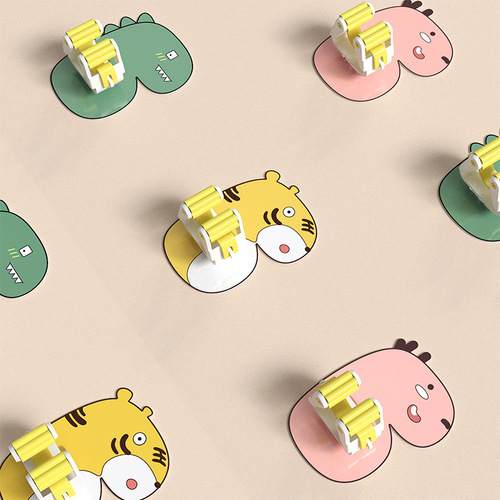 Mop rack punch-free mop clip mop hook bathroom rack artifact wall hanging storage load-bearing cartoon kitchen