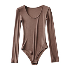 辣妹秋季新款長袖低圓領連體衣彈力修身顯瘦T恤