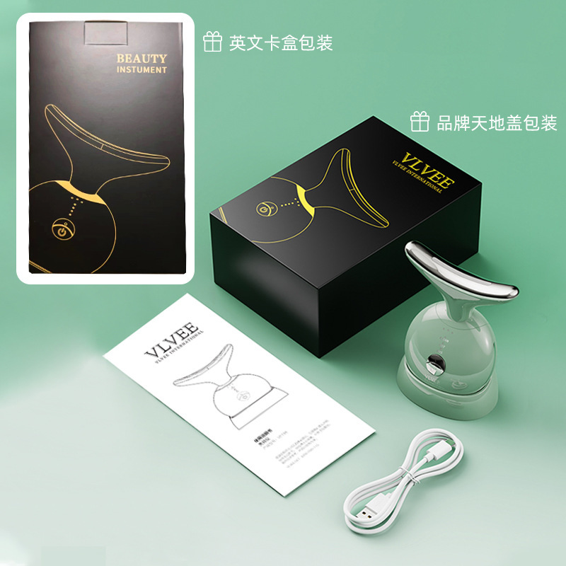 祝日プレゼント美首器顔ティラー美容器家庭用顔マッサージ器法令紋首紋温敷導入|undefined