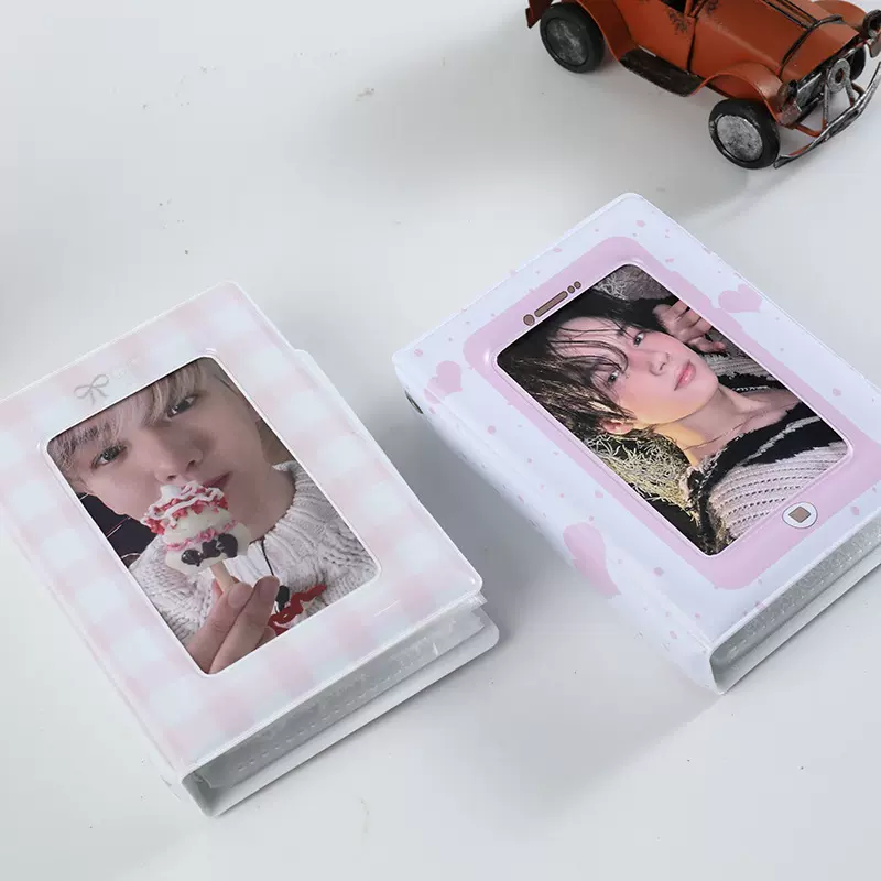 批发供应原创粉色黑猫INS无圆顶反扣 相册 卡包 3 寸收纳册