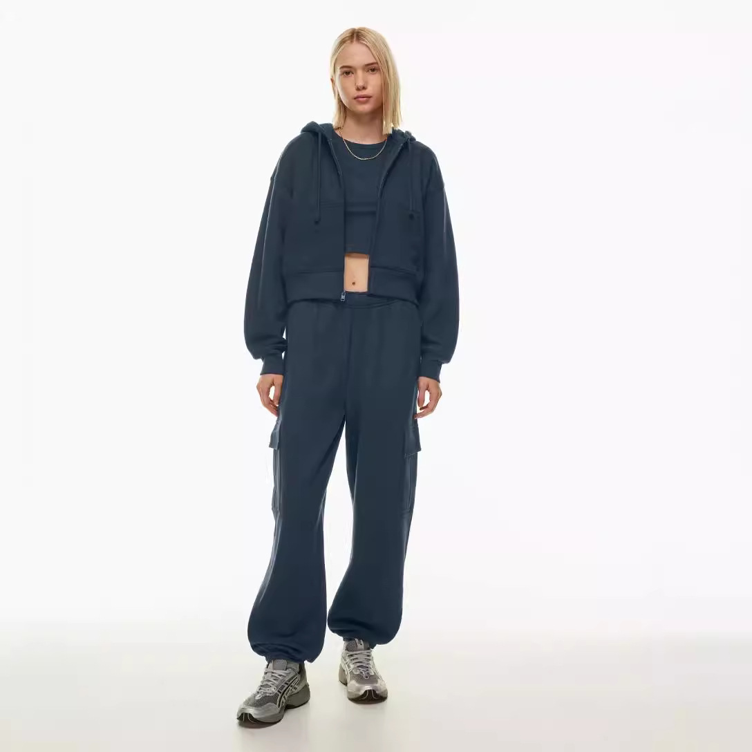 Amazon Elástico de cintura alta de pierna ancha pantalones cortos de las mujeres de Europa y América transfronteriza Otoño e Invierno Nueva suelta más tamaño pantalones Casuales image 5