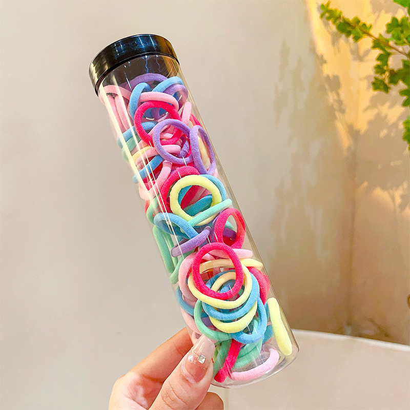 Bebés color caramelo de alta elasticidad pulgar anillo de cabello de niñas adornamiento de cabello de dopamina no daña banda de goma de cabello