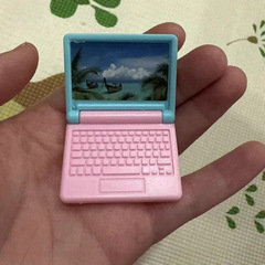 娃娃屋场景模型摆件微缩卡通仿真迷你笔记本电脑模型过家家小玩具