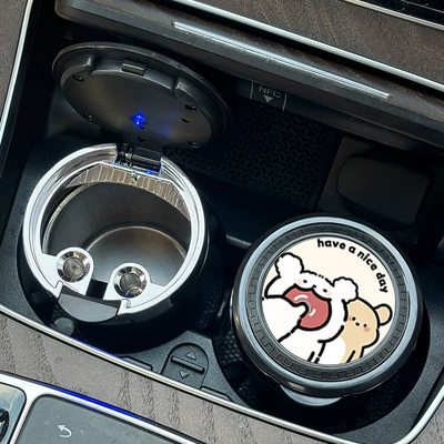 Flip Cover, Automatic Lighting, Sealed, Car ashtray - big-mouth-line-dog-single-pack