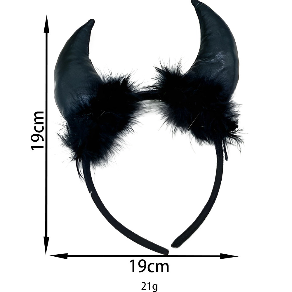 Halloween diablo cos tocado cuerno tenedor Halloween cuerno cuerno accesorios para el cabello diadema cola de diablo