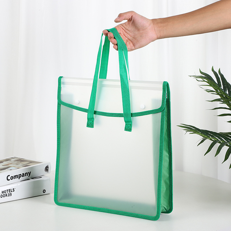 Lona transparente portátil material de dibujo papel estudiante bolsa de almacenamiento de datos a prueba de agua de gran capacidad A3 Snap almacenamiento de archivos