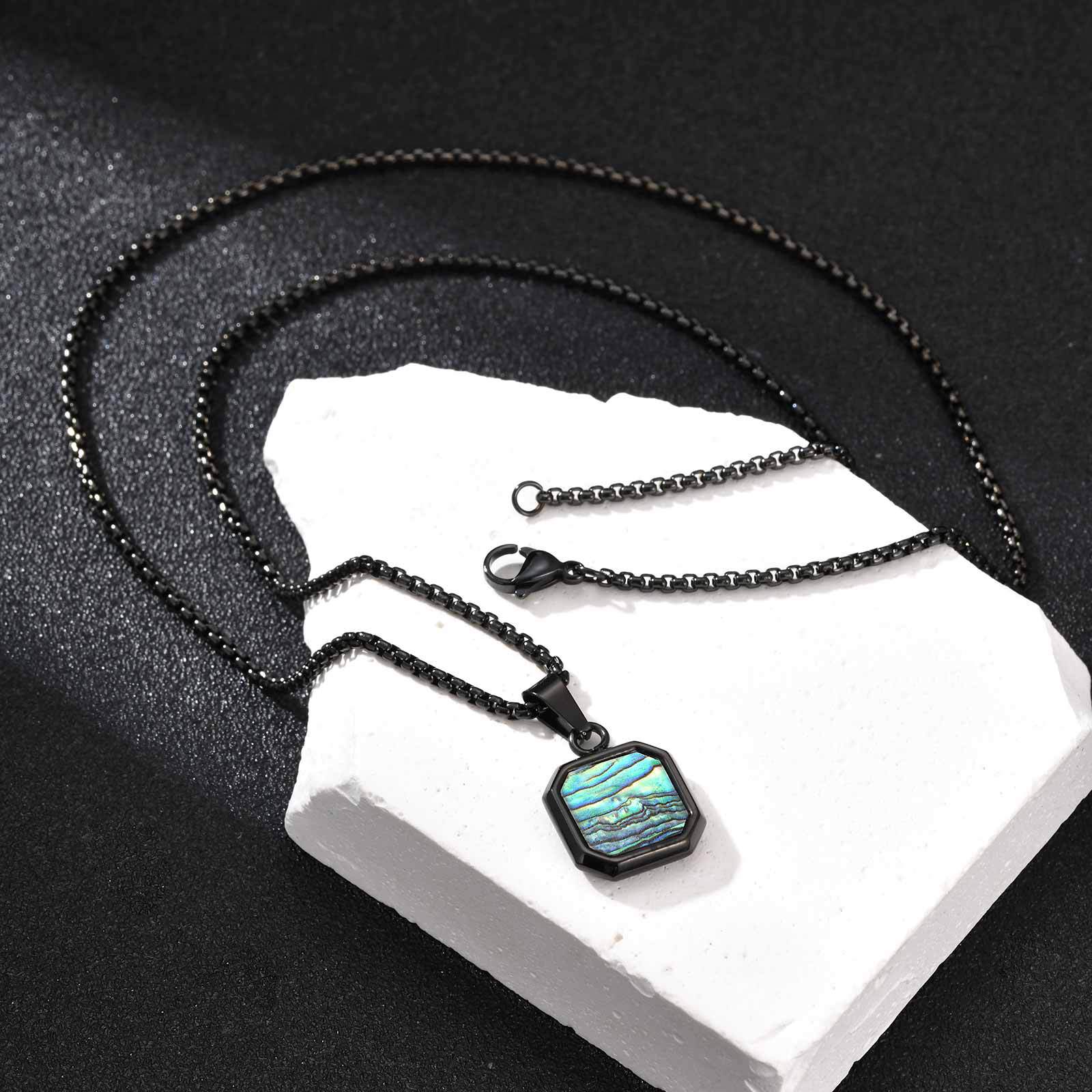 전복 펜던트 블랙 + 체인