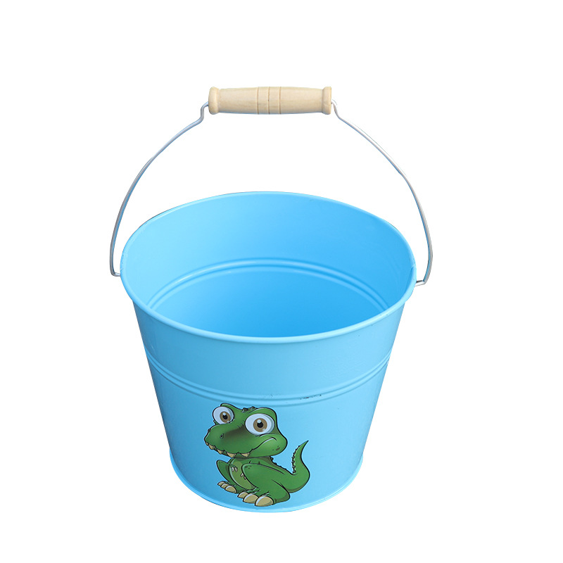 Juguetes de playa para niños Cubo de playa de hojalata portátil para atrapar el mar, jugar con arena, cavar arena, cubo de hierro pequeño, herramientas de excavación de jardinería