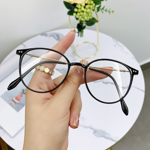 New tr90 myopia glasses frame men and women retro oval spring leg optical frames wholesale of glasses frames