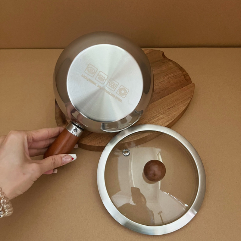 Ciotola di riso al forno con manico, in legno di noce, non rivestita, per zuppa istantanea, lumache, tagliatelle, yogurt e insalata fatta in casa._voghion.com