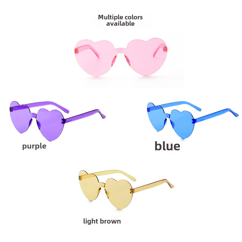 Cross-border European and American Style Love Women's Sunglasses Big Face Slimming Sunglasses Trendy Heart-shaped Fashion Sunglasses Women's Heart_voghion.com