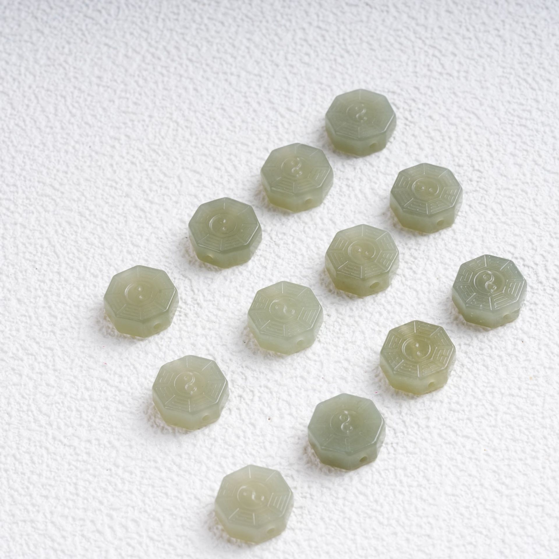 Natural Hetian Jade Bagua Spacer Beads DIY Jewelry Accessories Handmade Beaded Back Cloud Pendant Accessories Wholesale