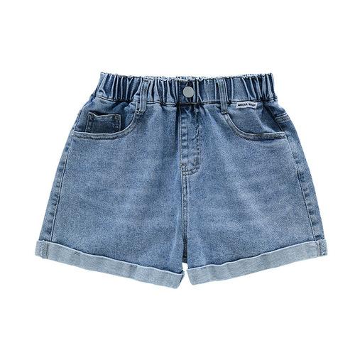 Children's denim shorts summer pants thin new big kid outerwear children's summer street riding loose stylish