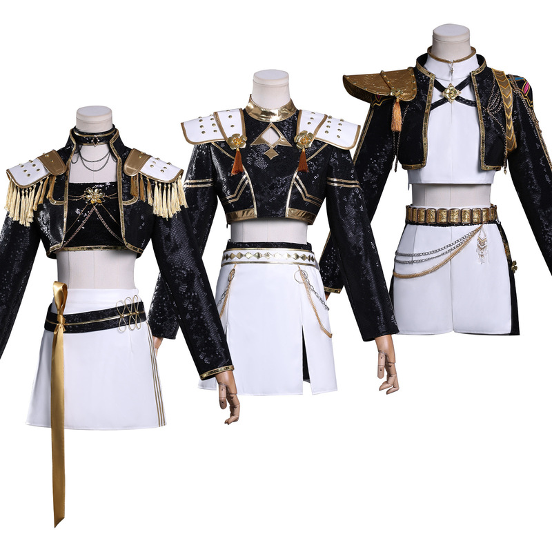 K-POP猎魔女团打歌服黑金款鲁米cos米拉佐伊黑金皮款cosplay|undefined