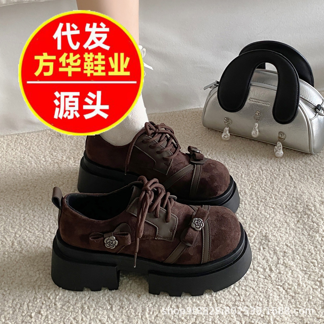 2026 primavera vestido universal aumento de altura zapatos marizhen retro transfronterizos franceses tacones gruesos zapatos de boca profunda