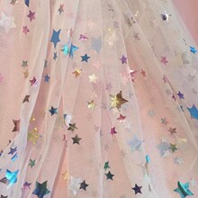 亮片网布 亮箔网纱 裙摆纱布 箔印网纱 net with foil sparkle