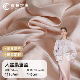 人丝桑蚕丝大提花面料 新中式复古衬衫上衣连衣裙马面裙女装面料