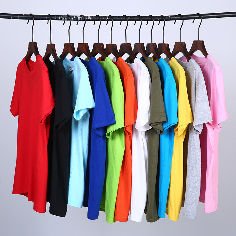 Manufacturer Wholesale Men's Round Neck Polyester 180g Short-Sleeved T-Shirt Custom Advertising Shirt Cultural Shirt Class Uniform Work Clothes Printing