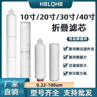 折叠滤芯10寸20寸30寸40寸微孔折叠滤芯PP折叠滤芯净水器滤芯厂家