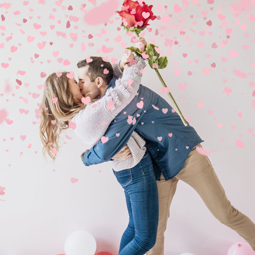 Valentine's Day heart-shaped confetti Amazon confetti paper pieces wedding party heart-shaped throwing confetti multi-colored confetti