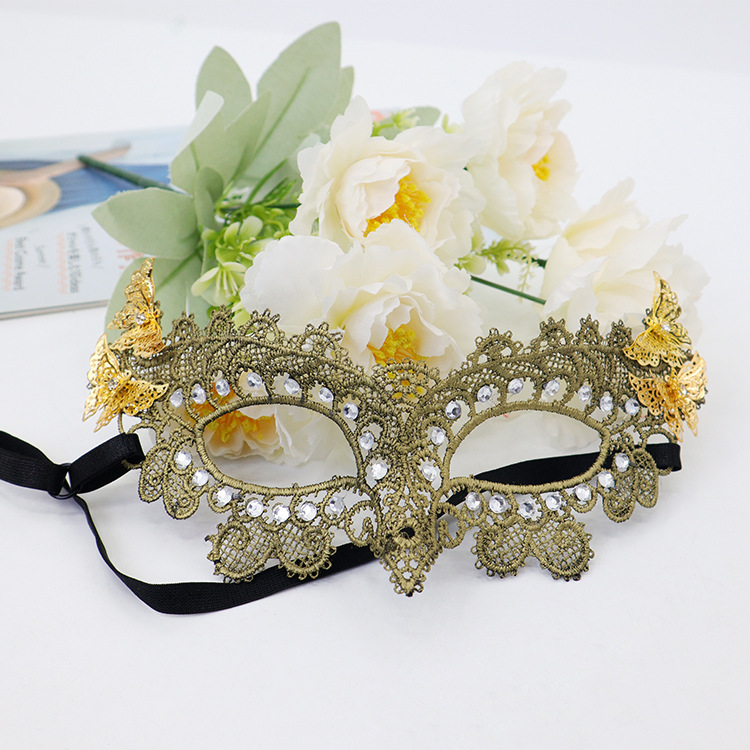 Halloween máscaras fiesta de encaje máscaras de estilo pequeño pavón incrustado mariposa metálica ojos sexy
