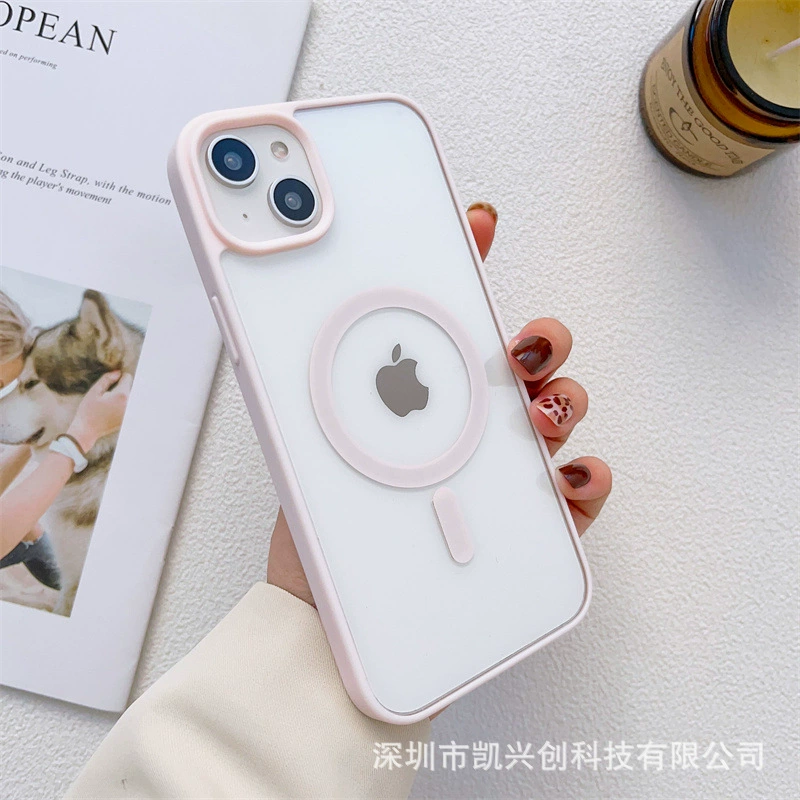 Phone case Apple iPhone 16/15 series — silicone matte with acrylic trim, fall protection