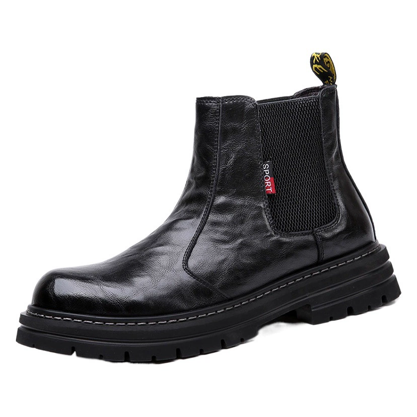 Челси сапоги 2024 весна и осень новый мужской английский стиль высокий бан кожаные сапоги Мартин ретро кожаные сапоги рукав короткие сапоги
