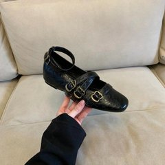 红色复古方头内增高浅口平底单鞋女夏2025新款百搭配裙子玛丽珍鞋