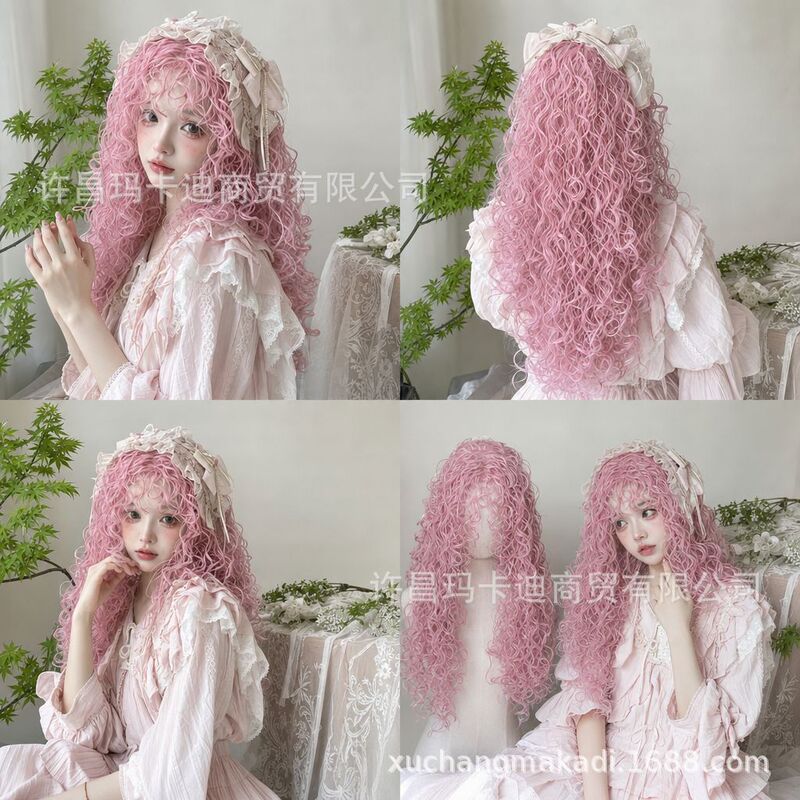 Xuchang Factory Wigs Lolita Style Latin American Curly Long Hair Synthetic Machine-Made Wigs Wholesale in Stock