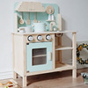 Realistic family kitchen, kitchenware, cooker, wooden toy, simulation modeling for children, early education
